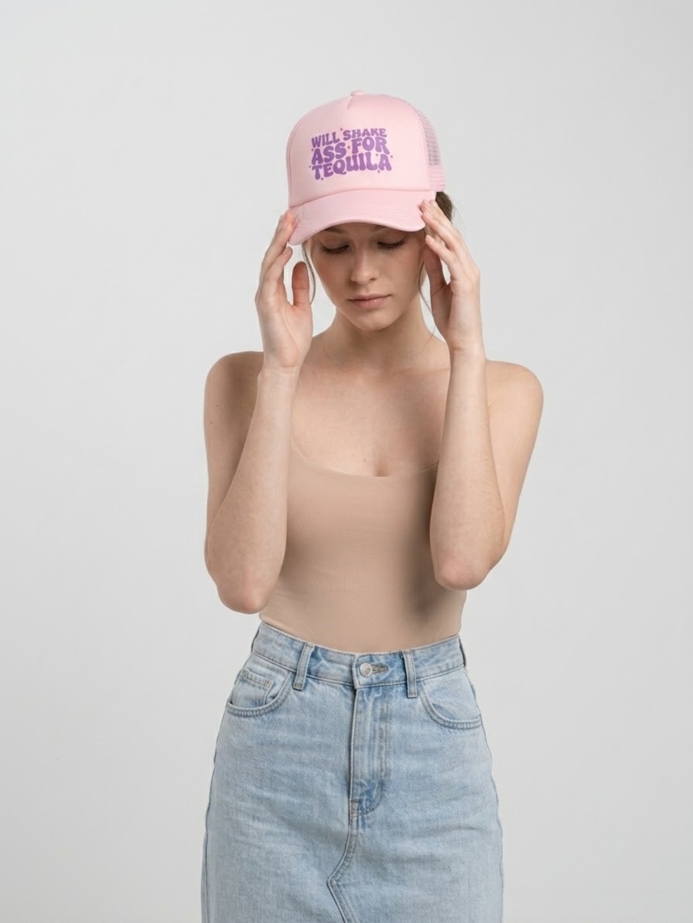 Pink Trucker Hat with "Will Shake π For Tequila" π₯ - Picture 7 of 8